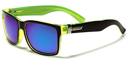 Square retro 80 s wayfarer style sunglasses lime