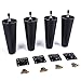 MEETWARM 6 inch Sofa Legs Round Tapered Plastic Couch Legs Replacement Furniture Legs for Armchair Nightstand Dresser and Chest of Drawers, Set of 4