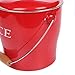 T686 Vintage Red 4L Metal Double Walled Ice Bucket Set/Home Kitchen Gifts With Lid/wooden Handle And Scoop