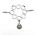 Hyamass 40pcs Antique Silver Ring Feather Coin Bead Charms Pendant Braid Hair Clip Headband Hair Accessories