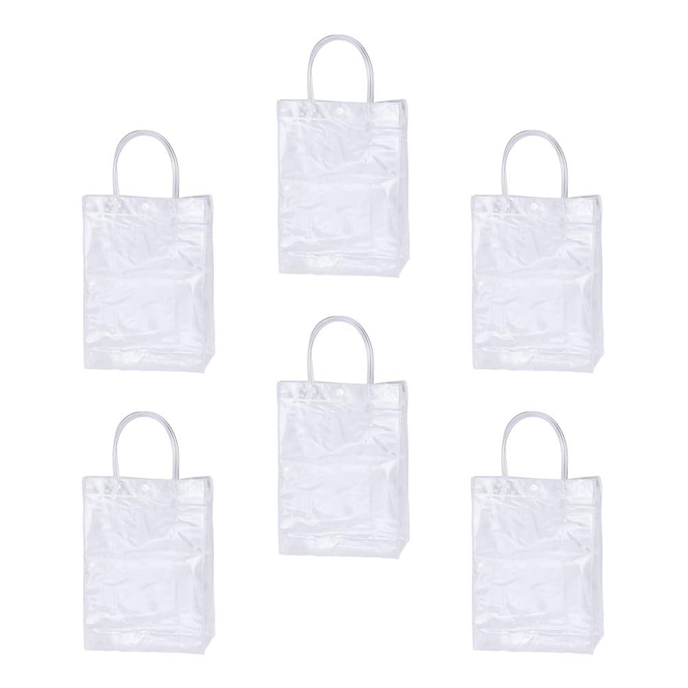6pcs Practical Clear Tote Bag Exquisite Plastic Tote Bags PVC Tote Bag- Retail Store Accessories
