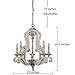 Farmhouse Wood Chandelier Candle Holder 5-Light Distressed White Wooden Chandelier French Country Rustic Chandelier Pendant Lighting with Adjustable Chain by Oaks Decor
