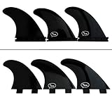 Fiberglass Reinforced Polymer Surfboard Fins - Thruster (3 Fins) FCS or Futures Sizes, Choose Color (Black, FCS)
