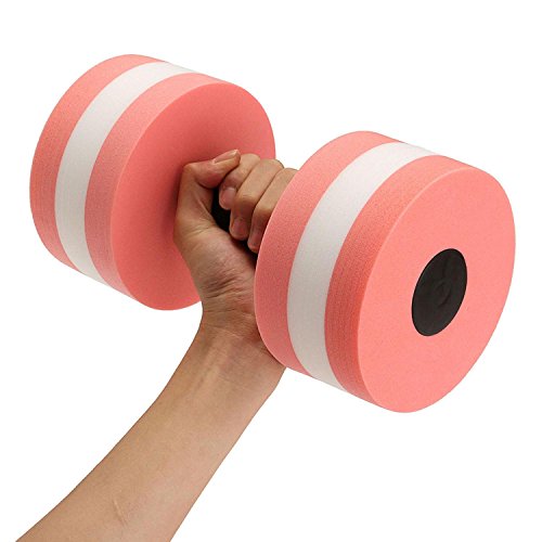niceEshop(TM) Foam Dumbbells Water Aerobic Exercise Hand Bars Pool Resistance Exercises Equipment,Set of 2,Pink