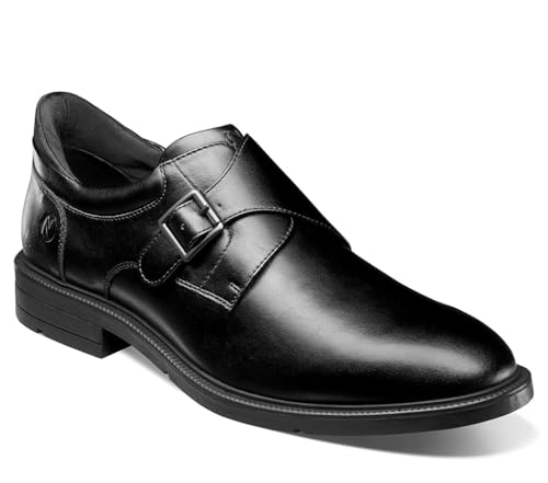 Nunn Bush Men's KORE EZ Hero Plain Toe Monk Strap Slip Resistant Easy-On and Easy-Off Lightweight Loafer, Black, 8.5 X-Wide at Amazon