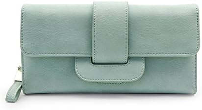 Women Large Capacity Zipper Long Clutch Wallet Leather Lady Elegant Purse Card Holder Case(Green)-Westyco