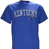 University of Kentucky Wildcats UK Basketball KY Arch Distressed Style T Shirt Blue