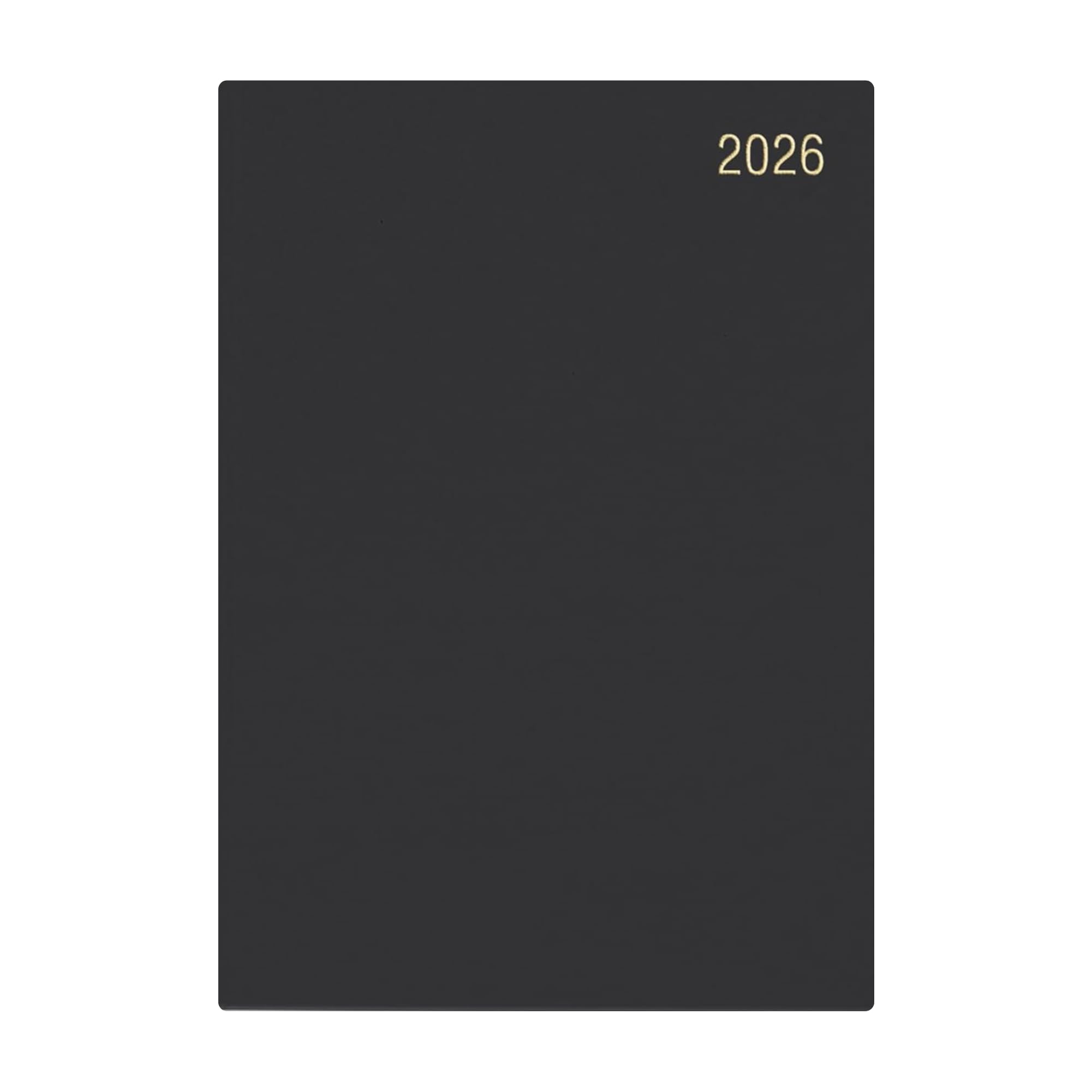 2026 Diary A5 Day to a Page Diary with Full Page of Saturday & Sunday Hardback Cover Planner by Precious London (BLACK)