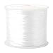 Pandahall 1 Roll 0.8mm White Elastic Stretch Polyester Jewelry Bracelet Elastic String Cord (60m/Roll)