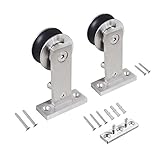 SMARTSTANDARD Top Mount Stainless Steel Sliding Barn door Hardware Hanger 2pcs (T-Shape Hangers)