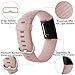 Hamile Bands Compatible With Fitbit Charge 4/3/3 SE, Waterproof Replacement Watch Strap Fitness Sport Band Wristband for Women Men, Small, Pink Sand