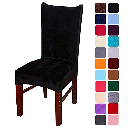 smiry Velvet Stretch Dining Room Chair Covers Soft Removable Dining