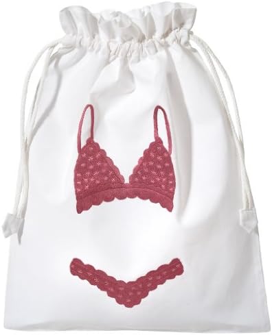 Hand Embroidered Cotton Lingerie Travel Organizing Laundry Bag (Lacy Panty)