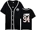 babyhealthy Women's Baseball Jersey Button Down T Shirts Short Sleeve Solid Color Hip Hop Sports Shirt Uniforms