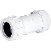 EZ-FLO 20593 Schedule 40 PVC Compression Coupling, 2 inch IPS, White