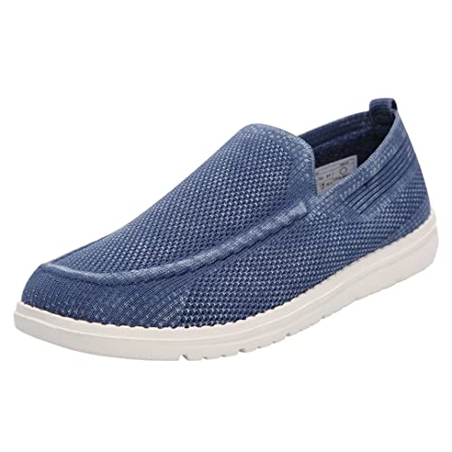 1TAZERO Men Wide Feet Slip On Shoes Loafer Men Casual Boat Shoes with