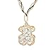 Winter's Secret Vintage Hollow Gold Plated Shining White Zircon Accented Charming Pendant Necklace