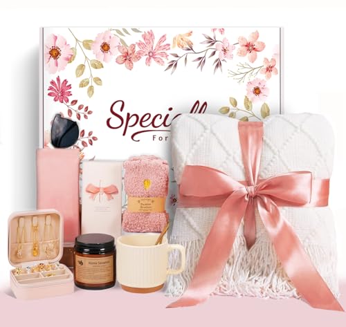 Hychipet 2025 Idea for Women Teen Girl-Regalos de Cumpleaños para Mujer Self Care Gifts for Women- Hug in a Box Get Well Soon Gifts Basket- Relaxation Gifts with Blanket Gifts