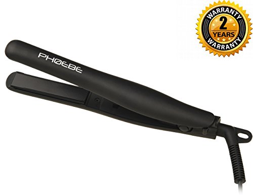 Flat Iron Mini Travel Dual Voltage 1/2 Inch Negative Ion Ceramic Tourmaline Hair Straightener Professional LED Indicator Straightener Iron with ON/OFF Switch (Black)