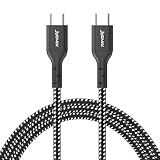 JYDMIX USB Type C to USB C Cable 2.0 (6ft) 20V/3A 2 Pack Fast Charger Cord Compatible with MacBook, iPad pro 2018,Samsung Galaxy S10/ S9/ S8/ Plus Note 9, Black