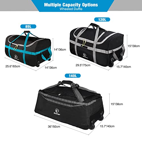 REDCAMP 85L Foldable Duffle Bag with Wheels 26", 1680D Oxford