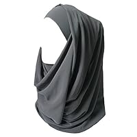 Lina & Lily Solid Color Thick Chiffon Muslim Hijab Long Scarf (Gray)