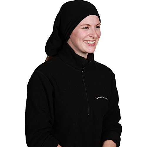 Turtle Fur Micro Fur Stretch Turtle Tube Long Neckwarmer, Black