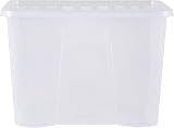 Wham Crystal 4 x 80L Stackable Plastic Storage Boxes with Lids UK Made view 3