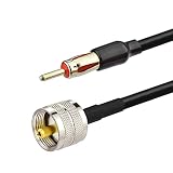 Eightwood PL259 UHF Male to Motorola AM/FM Male Plug Extension Lead 12 inches Coax RG58 for Radio Antenna