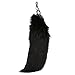 URSFUR Huge Fluffy Black Fox Tail Cosplay Toy Fur Key Chain Bag Pendant Ring