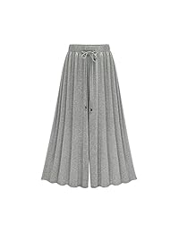 Pantalones Culotte de dama con cintura elástica y piernas anchas