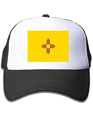 Flag Of New Mexico Boy & Girl Grid Baseball Caps Adjustable sunshade Hat For Children