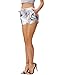 Kate Kasin Women Metallic Hot Shorts Workout Activewear Sports Pants Silver