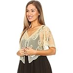 ANNA-KACI Women's Evening Cape Sequin Deco Paisley 1920s Shawl Flapper Cover up ANNA-KACI Women's Evening Cape Sequin Deco Paisley 1920s Shawl Flapper Cover up