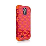 Ballistic Aspira Flowers Pattern Case for Samsung Galaxy S4 - Retail Packaging - Flowers Hot Pink/Tangerine