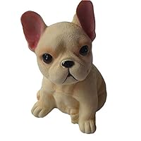 MONLIYA High Emulation Resin Creative Cute French Bull Dog Garden Statue Crafts Dog Lover Gift Sculpture Patio Lawn Courtyard Home Decorations (Cream Color)