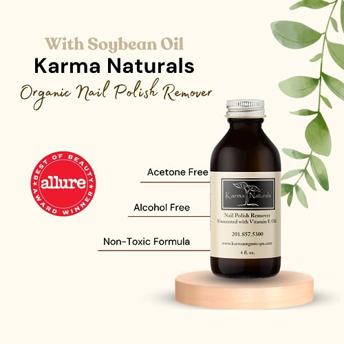 Karma Organic Nail Polish Remover Unscented Non Toxic, Vegan, Cruelty