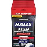 HALLS Intense Cool Cough Drops, (Menthol, 30 Drops, 12-Pack)