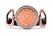 Geneva Brushed Finish Copper Metal Large Face Women's Bangle Cuff Watch