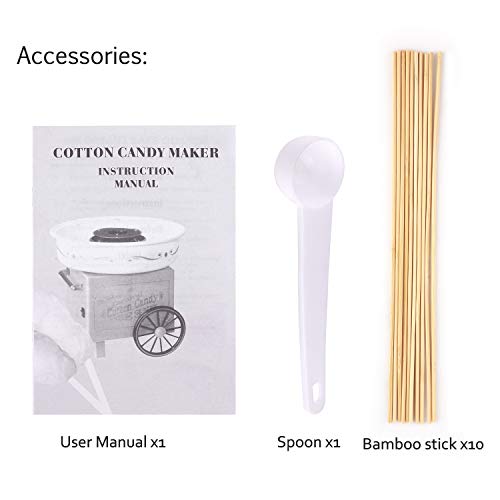 Bluefringe Cotton Candy Machine/Candy Floss Maker,Sugar, SugarFree, or Hard Candy Home-Use Cotton Candy Machine/Pink Birthday Party Supplies Food Grade Safe