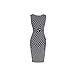 Janecrafts Women's Elegant Polka Dot Pencil Tank Business Work Belted Dress Dark Blue