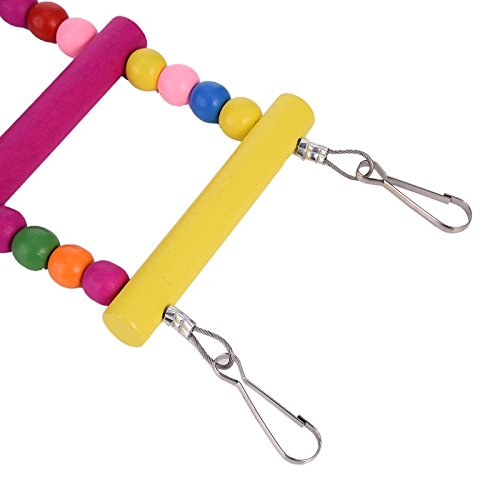 image for Parrot Wooden Bird Ladder Cage - HapaUS Pet Toys for Parakeets Cockati