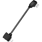 Hanatora 3.66 Inch Micro AB to iOS Remote Controller Cable for DJI Mavic Mini,Mini SE,Mavic 2 Pro/Zoom,Mavic Air,Mavic Pro Platinum, Phone OTG Nylon Braided Data Cord Accessories(iOS Connector)