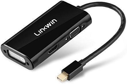 Mini Displayport to HDMI : Thunderbolt to HDMI Adapter,Mini Displayport to HDMI DVI VGA Adapter 3 in 1 for Mac, 2015 MacBook Pro Air, iMac, Surface Pro3 Pro4, Google Chromebook, PC (Black)