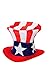 elope Uncle Sam Hat - Velvet Fabric with Foam Backing and Adjustable Strap, One Size, Costume Headwear - Standard