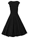 Dresstells Women 1950s Vintage Retro Audery Party Swing Dress Cocktail Dress Black 3XL