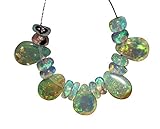3.55 TCW Natural Ethiopian welo Fire Opal Almonds & Roundel Beads Demi strand 31AA80