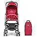 besrey Lightweight Stroller Airplane Stroller Compact Buggy One Step Design for Opening & Folding Easily get on Plane - Red
