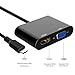 GANA Active Mini HDMI to VGA HDMI Video Converter Adapter with 3.5mm Audio Jack Mini HDMI Adapter Converter for Tablets,Smartphones,Ultrabooks,Cameras and Camcorders -Black