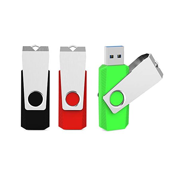 Aiibe 3 Stück 64 GB USB Flash Drive 3.0 Thumb Drive Jump Drives USB Memory Stick 64GB Swivel Design Datenspeicherung…